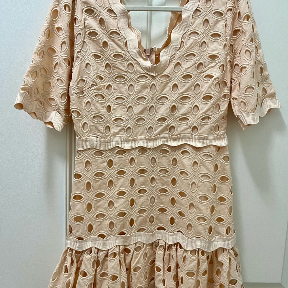 Just Me Cream Flutter Sleeve Sundress